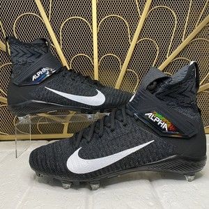 Nike Alpha Menace Elite 2 Black White CI1530-001 Football Cleats Men's Size 12
